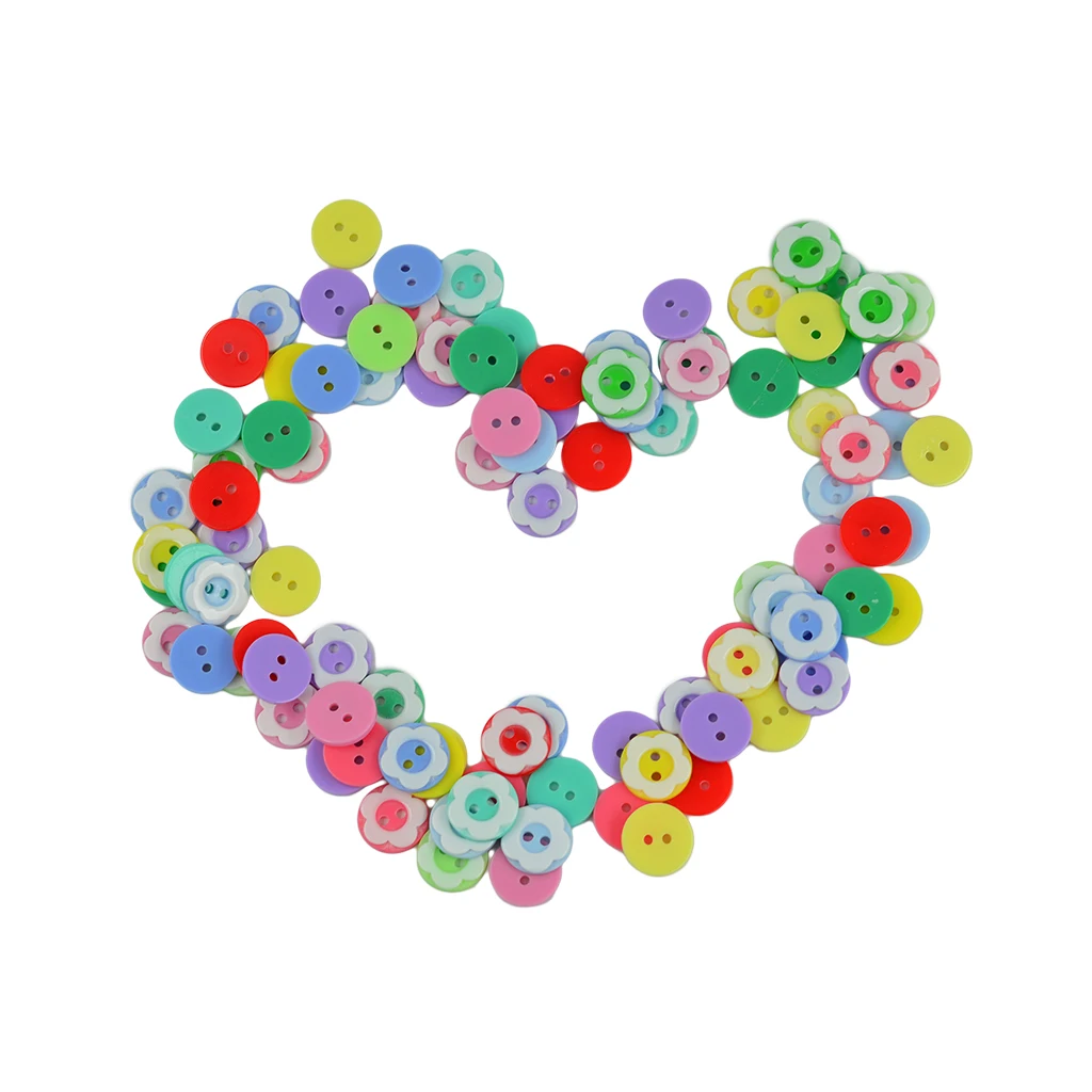 100 قطعة 12 مم من الراتنج للأطفال بأزرار دائرية لصناعة بطاقات الخياطة #3