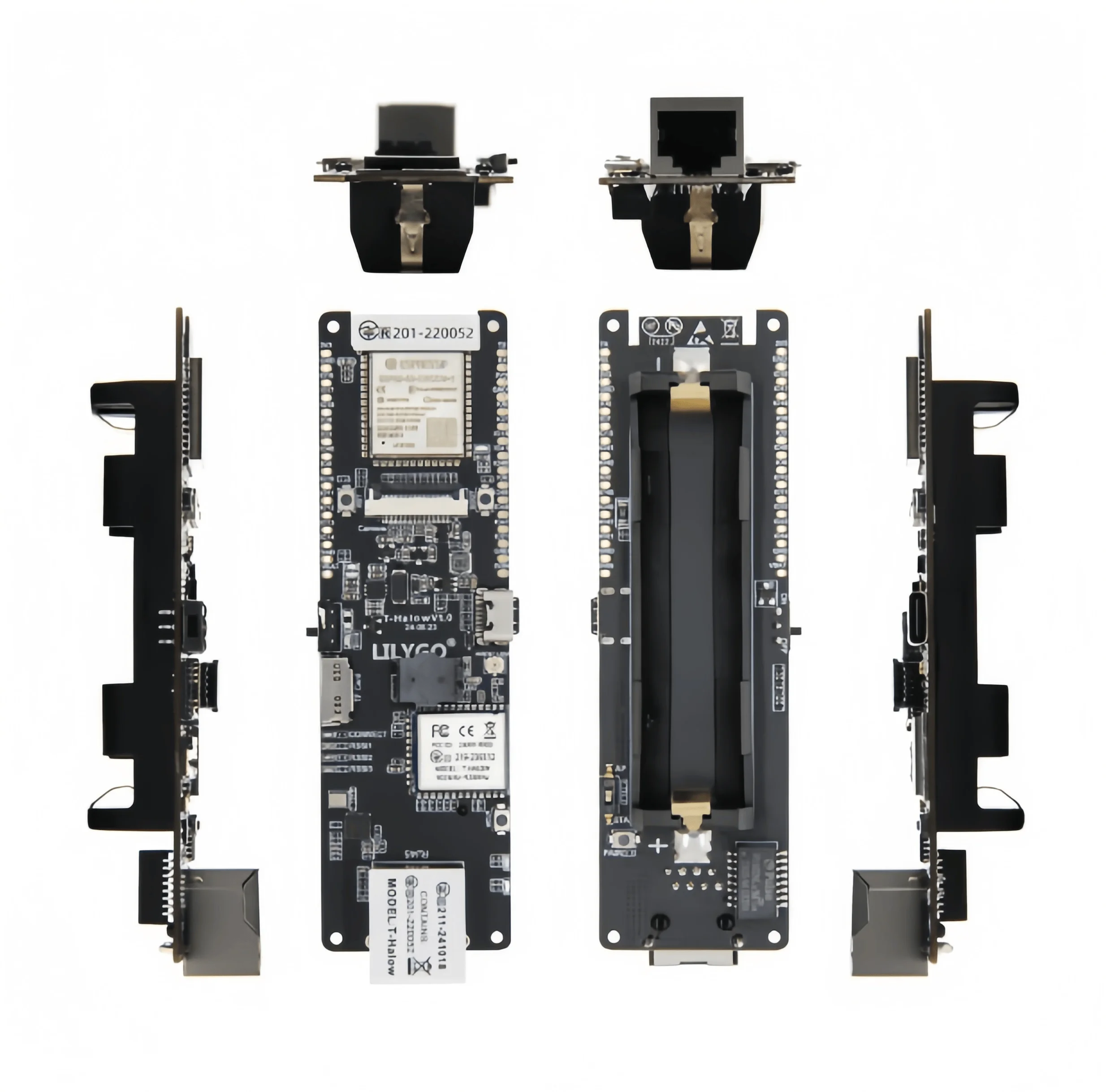 LILYGO® T-Halow ESP32-S3 RJ45 port + camera interface with 18650 battery holder