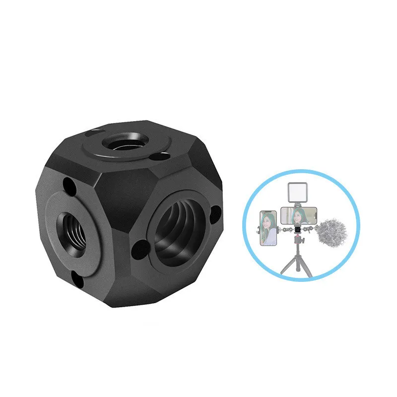 Magic Cubic Mount Tripod Screw Hole Adapter for Magic Arm Flash Vlog Video Fill Light Microphone Extension Mount Head view 4