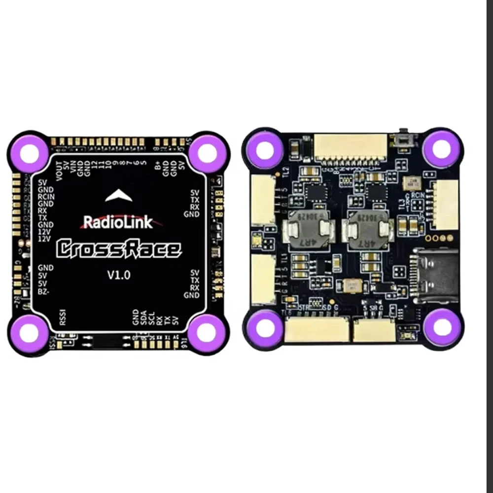 Radiolink CrossRace Flight Controller 12CH Output OSD Integrated, Compatible 4-in-1 ESC Plug-and-play and 2-8 Axis Multirotor