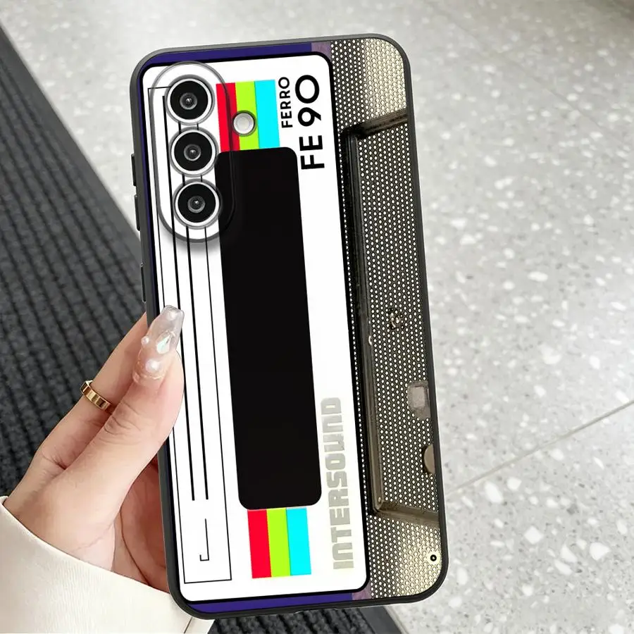 Rainbow Stripe Cassette Case for Samsung Galaxy A57 A06 A25 A16 A37 A23 A73 A51 A52 A36 A05 A53 A17 A15 A55 Phone Cover A12 A13