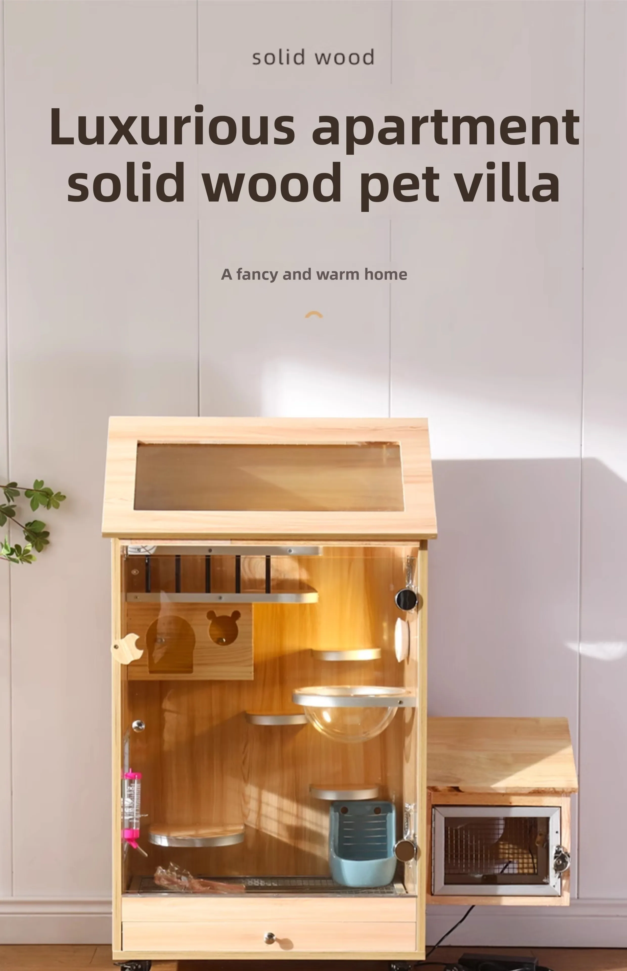 Bear Luxury Large Villa Special Big House Totoro Cage Household Ice Nest Cooling Special Cabinet Cage with Air Conditioning