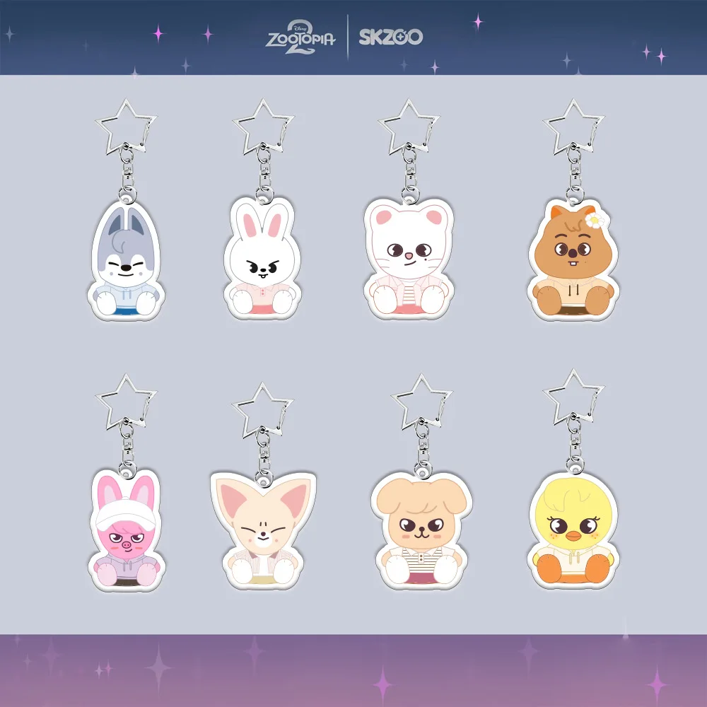 

Straykids cartoon acrylic keychain SKZOO new cartoon acrylic keychain bag accessories accessories FELIX star peripherals