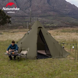 Naturehike Achthoekige Campingtent met Schoorsteenvenster Outdoor Ultralight Tipi Tipi Tent Piramide Dubbellaags Vlamvertragend