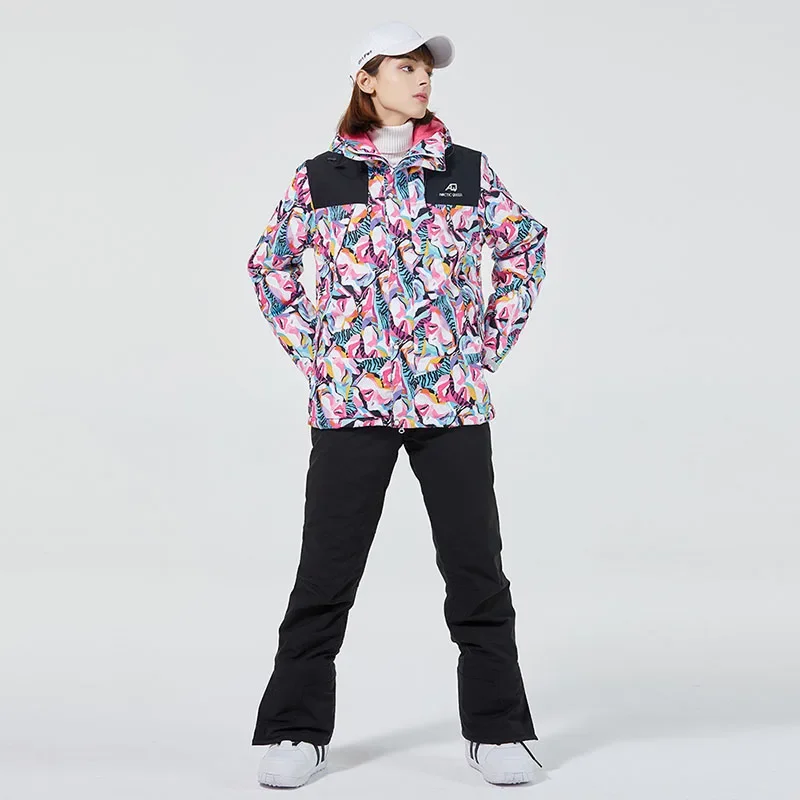 2025 New Ski Clothing Women's Winter Breathable Warm Waterproof Ski Suit Men's Double Board Sports Loose Skiing Jacket