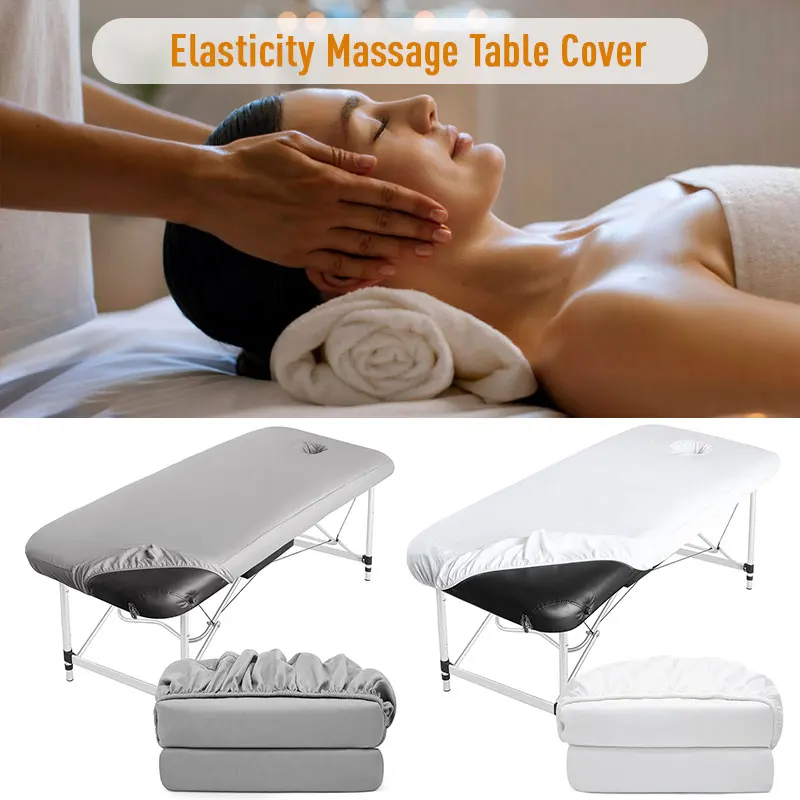 

6FT Milk Silk Elasticity Massage Table Cover Antifouling Beauty Salon SPA Massage Table Cover Fitted Replacement Bed Sheet