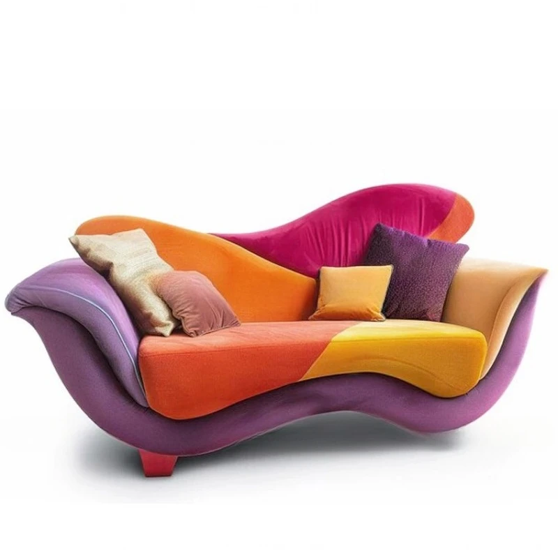 Creative high-end double-seat art sofa, rest reception area for exhibition