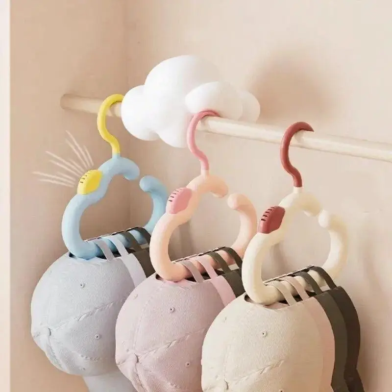 Rotatable Hat Storage Clothes Hanger Multi-Function Hook Home Use Plastic Coat Hanger Adult Closet Storage Cloud Shaped Hooks