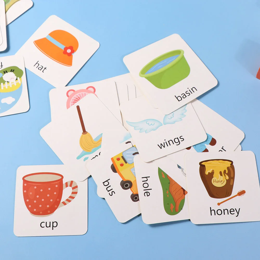 Flash Cards Alphabet Spelling Game Word Spelling Game Baby Learning Cards English Words Card Building Blocks Wooden Puzzle Game