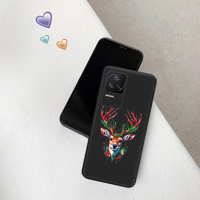 Anti-Drop Soft Phone Case For Xiaomi Poco x5 5G x4 x3 pro f1 f3 gt f4 f5 m5 m4 m3 c40 c50 c51 Fashion Snowflake Ice Deer Cover