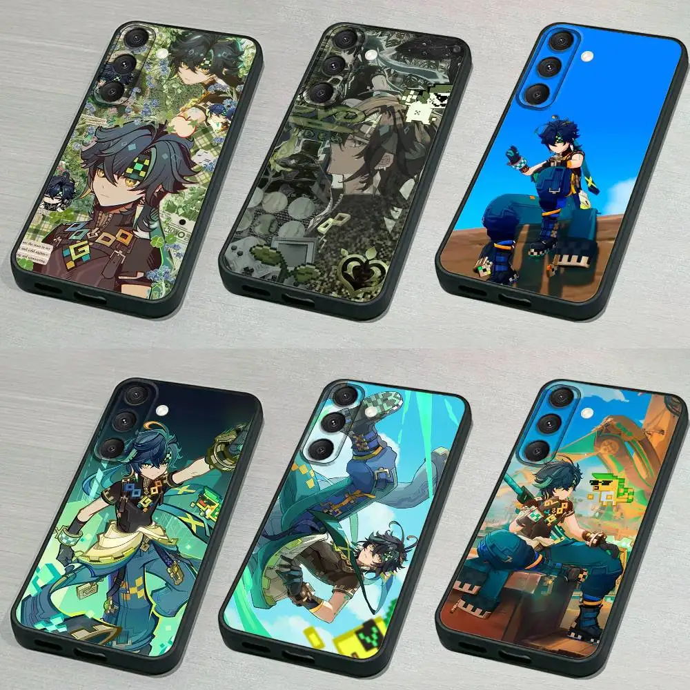 

K-Kinich Genshin ImpactS Phone Case For Samsung S 25,24,23,22,30,21,10,9,Ultra,Plus,Lite,FE,4,5G Black Soft Case