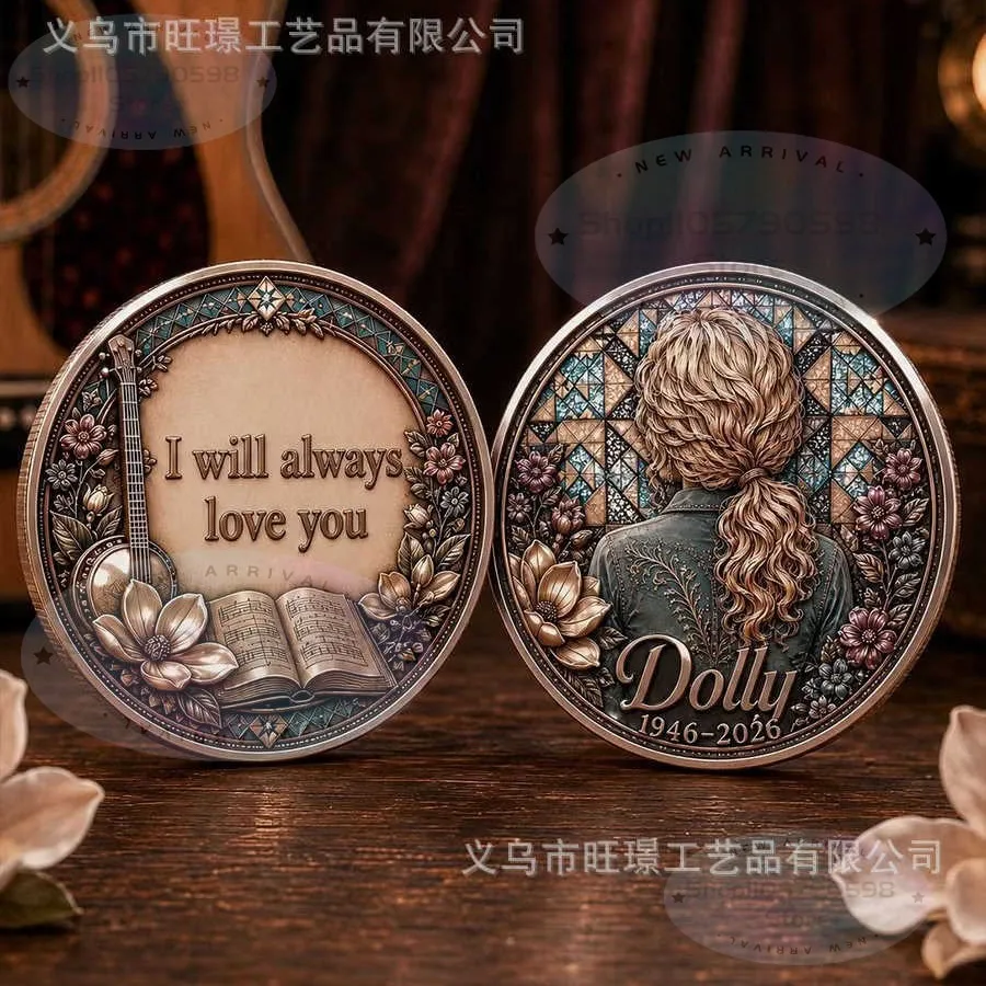 Dolly Parton Metal Keepsake Coin & Duck, Queen of Country Music Souvenir Token,Vintage Printed Metal Collectible Gift for Fans