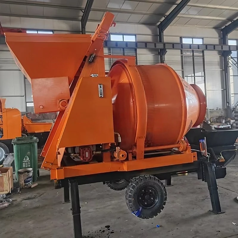 Mobile Concrete Mixer With Pump 40m3/h Adjustable Speed CE Certified For Bridge Edge Filling And Fast Grouting