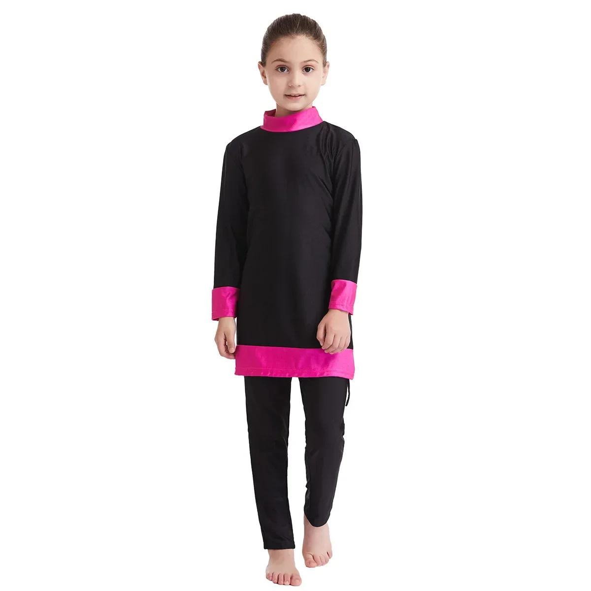 3 pezzi Ragazze Costumi da bagno musulmani Costumi da bagno lunghi per bambini Bambini islamici Arabo Islam Abbigliamento da spiaggia Costumi da bagno per bambini Burkini Pantaloni da surf