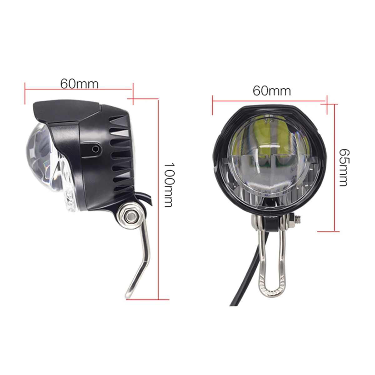 E-Bike Light Set Headlight and LED Ebike Rear Lamp Switch DC 12V 36V 48V 52V Electric Bicycle