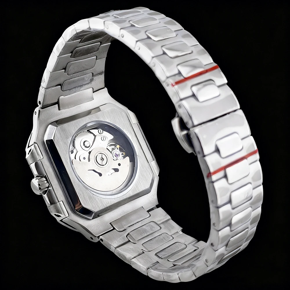 Orologio NH35 Orologio con logo personalizzato Orologio automatico da uomo con fibbia pieghevole in acciaio inossidabile Orologio con movimento NH35