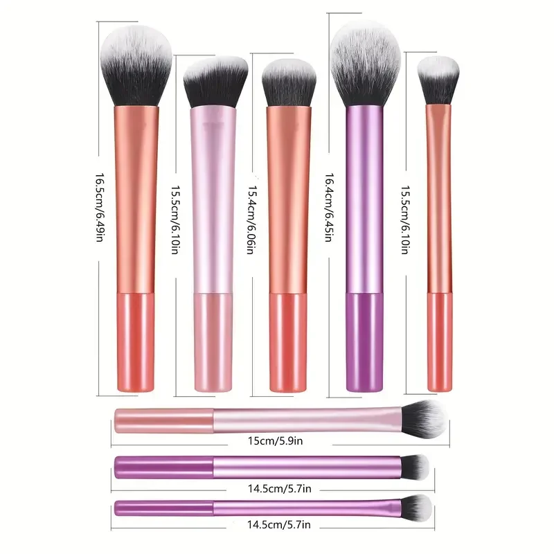 8-teiliges Make-up-Pinsel-Set, weiches synthetisches Haar, Make-up-Pinsel, Foundation, Rouge, Lidschatten, kosmetische Make-up-Tools