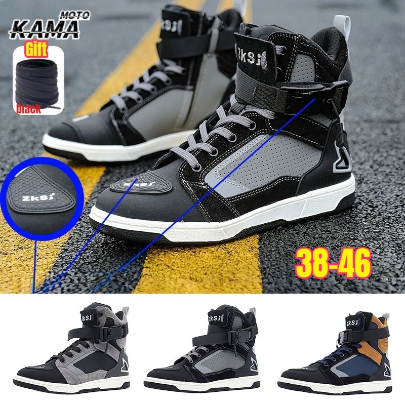 

Men's Motorcycle Boots Breathable Anti-fall Rider Road Racing Casual Shoes Man Motorbike Boot Botas Para Moto