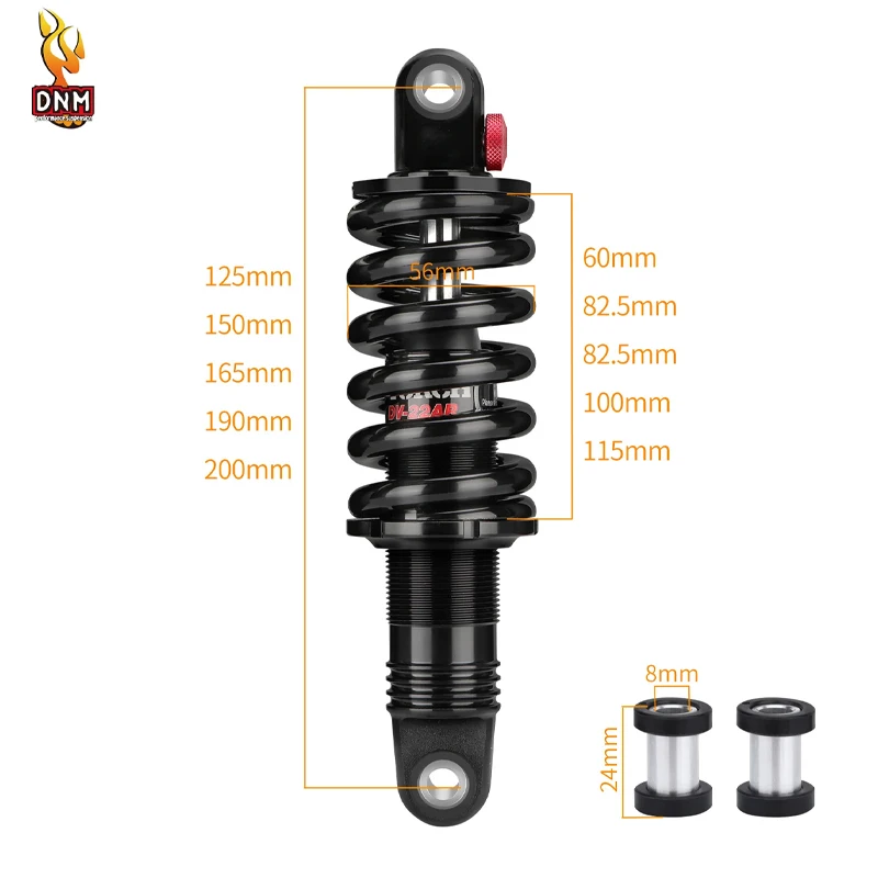 Mountain Bike Spring Shock Absorber DNM DV-22AR 125mm/150mm/165mm/190mm/200mm  MTB Bicycle Rear Shock Absorber 450lbs - 1500lbs