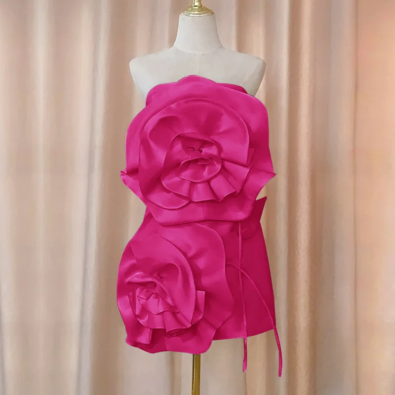 Vestido sexy para mulheres, elegante vestido de banquete, alças rosa, costas abertas, desenho de flores, cintura, novo, 2024