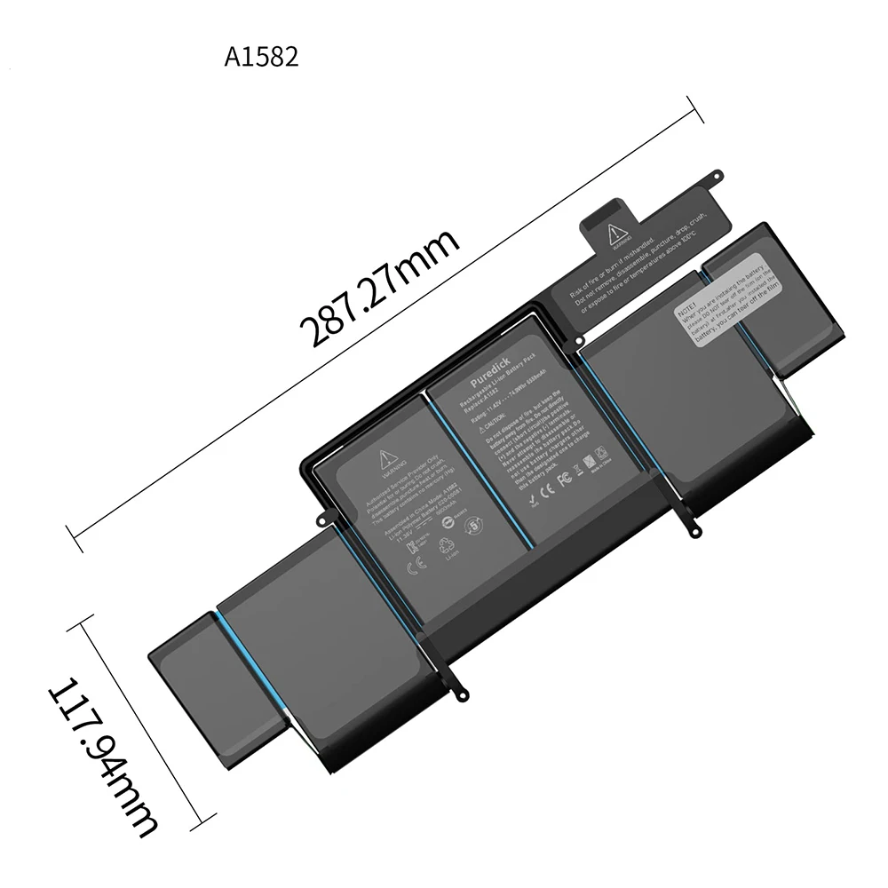 Imagem -02 - Bateria do Portátil para Notebook para Computador Macbook A-pple 6330mah 11.34v 78.5 wh A1493 A1582 A1502 China Factory Oem Odm