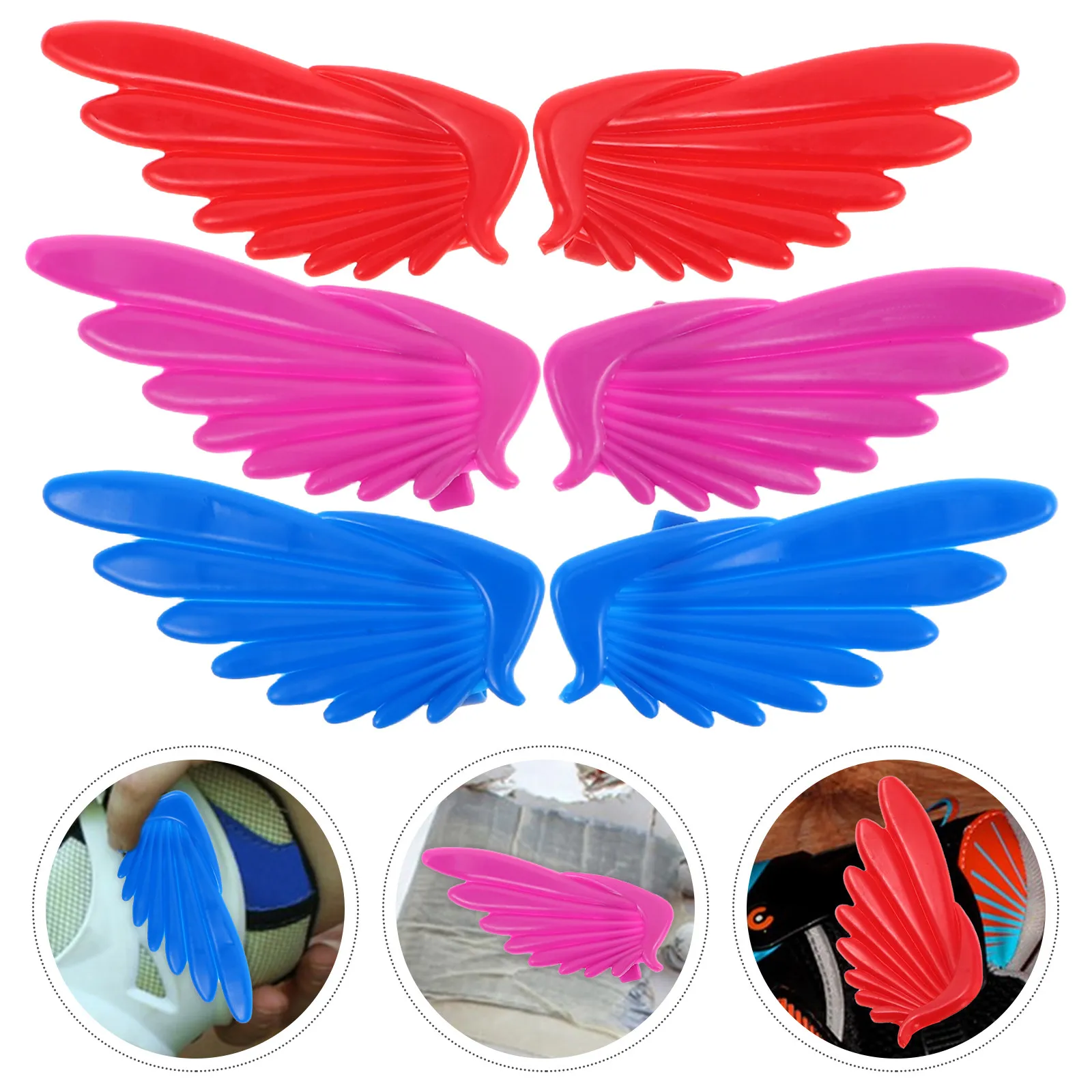 

Набор из 6 штук: Декоративные подвески-крылья для роликовых коньков, маленькие, разноцветные, для самостоятельного украшения обуви, модный и забавный стиль