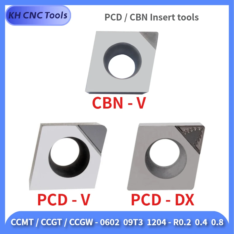 

PCD CCMT CCGT CCGW 0602 09T3 1204 CNC tool is used for aluminum, copper and carbon fiber，Hard steel processing with CBN tools