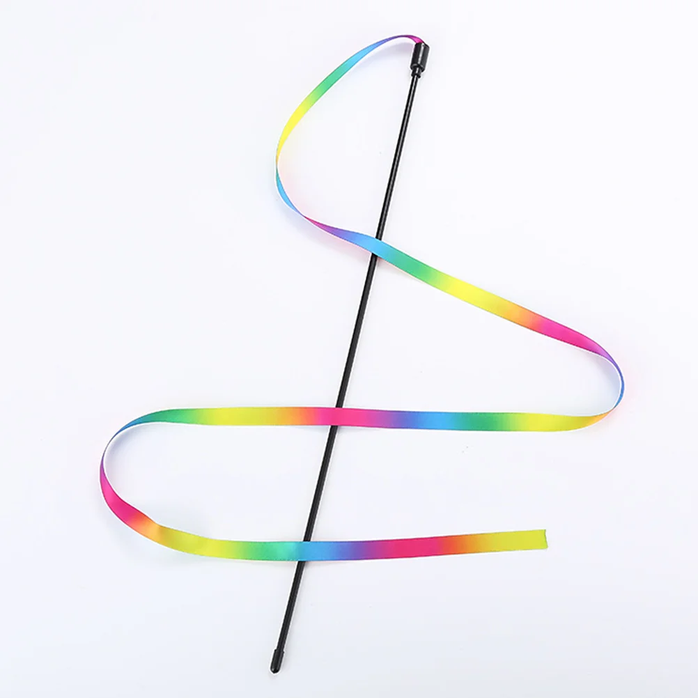 

3Pcs Cat Teaser Stick Interactive Kitten Playing Rainbow Pet Supplies Home Fun Exercise Bonding Colorful Cat Teaser