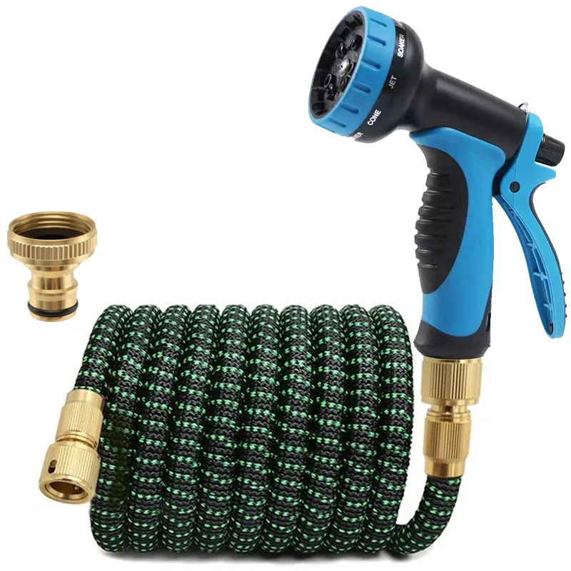 

Гибкий садовый шланг с многофункциональной насадкой, герметичным соединением, расширяемый шланг для полива сада и уборки двора