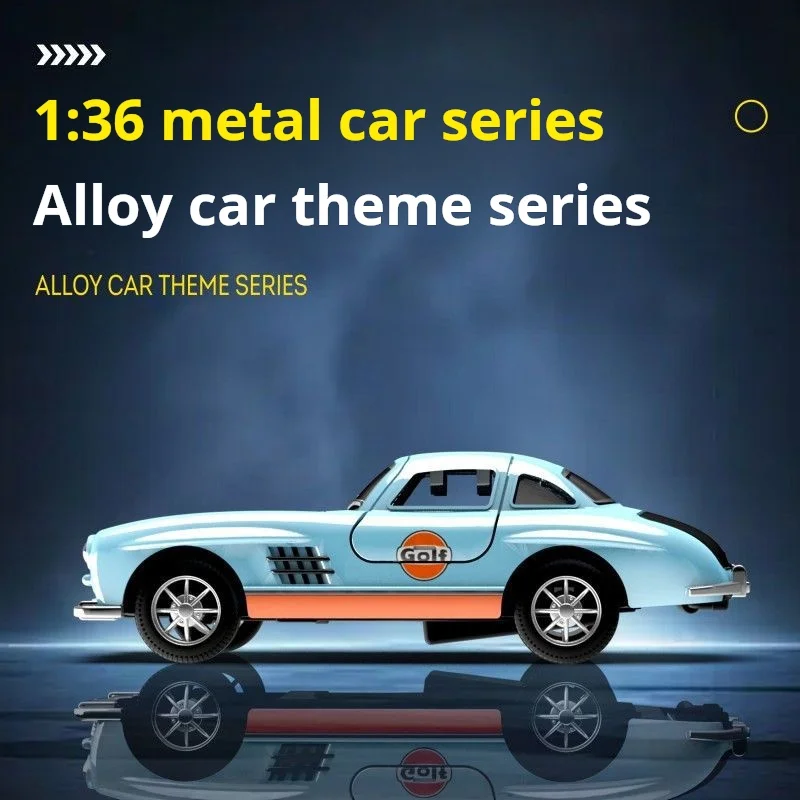 รถโมเดลโลหะผสมสเกล 1/36 รุ่น Gulf Oil Series Classic Retro Coupe ของสะสม ของเล่นรถยนต์ ของขวัญวันเกิด