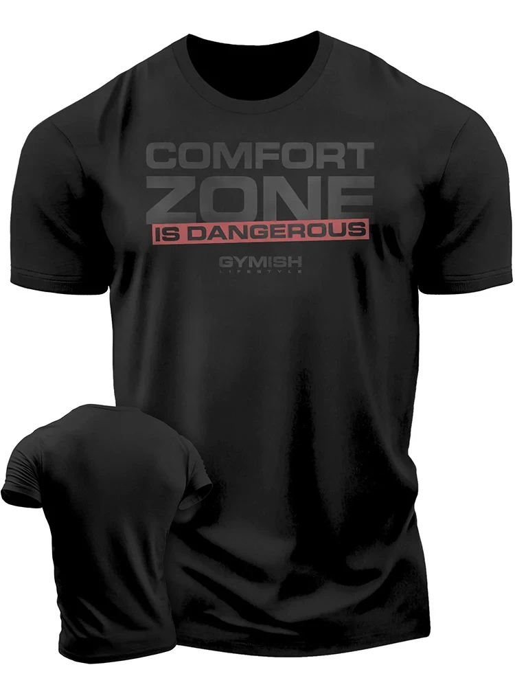 2024 Fashion Men\'s T-shirt Simple Black Short Sleeve Polyester Quick Drying Fabric Gym Training Casual Sports Men\'s T-shirt