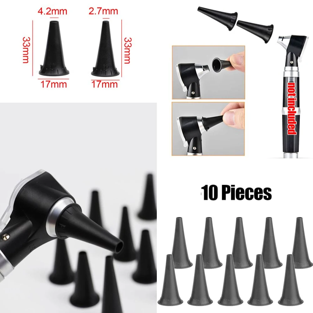 10PCS Reusable Human Non Disposable Ear Speculum Otoscope Accessory Nozzle Specula Replacement Cone Funnel