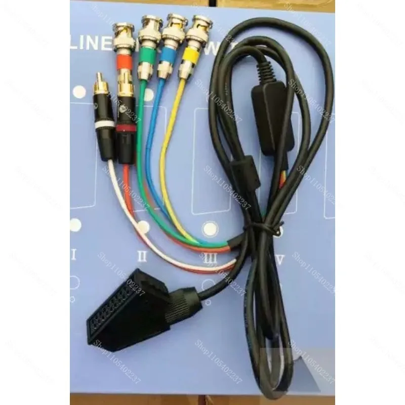 SCART RGB21 Female to BNC Cable, Scan Line Cable for Color Monitor, EU or Japanese Standard Connector