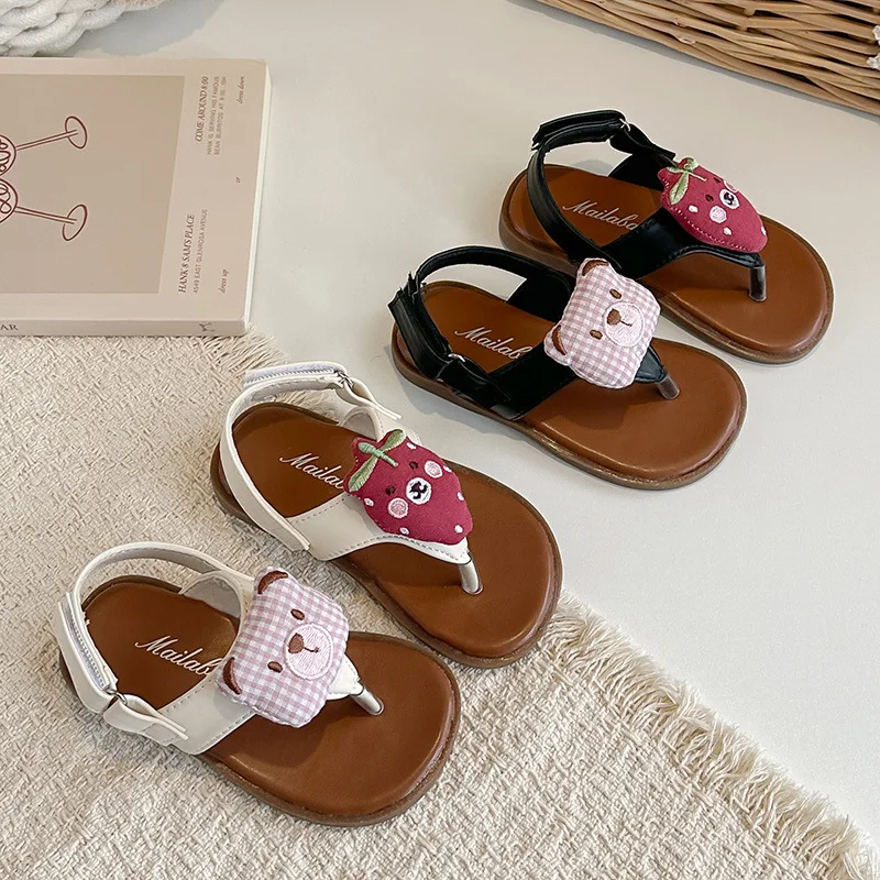 

2026 Korean-style New Fashion Retro Flops Kids Sandals Comfort Anti Slip Boys Girl Flat Beach Shoes Simple Versatile Slippersers