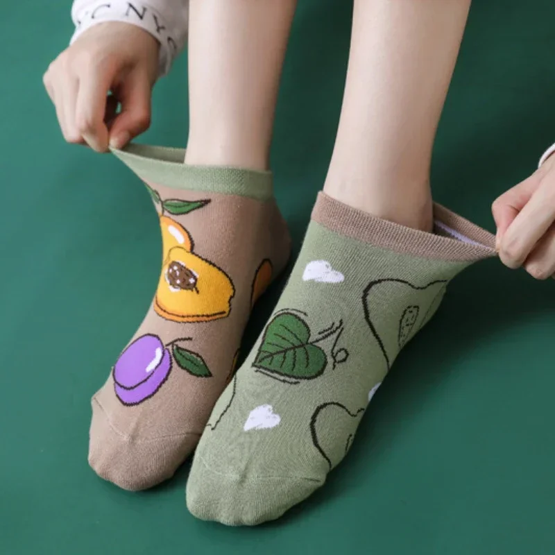 Spring Style AB Tide Socks Women Cotton Ankle Socks Couple Socks Fun Series Animal Outer Space Fruit Men's and Women's Socks