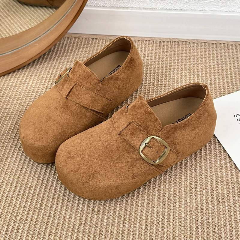 Thick-soled Height-increasing Retro All-inclusive Slip-on Non-slip 2026 Spring New Single Shoes