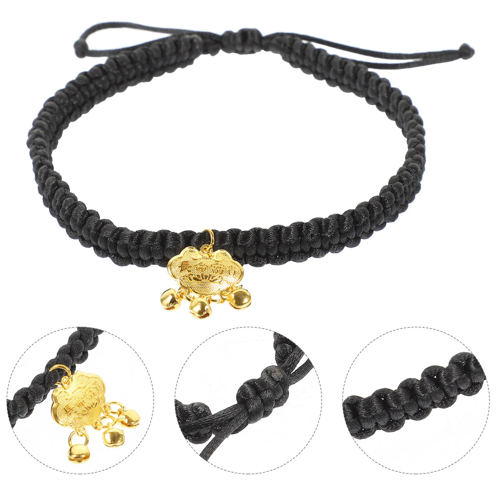 

Pet Gold Lock Collar Adjustable Cat Dog Collar Decorative Bell Pendant Multi-Function Pet Accessory for Indoor Kitten Puppy