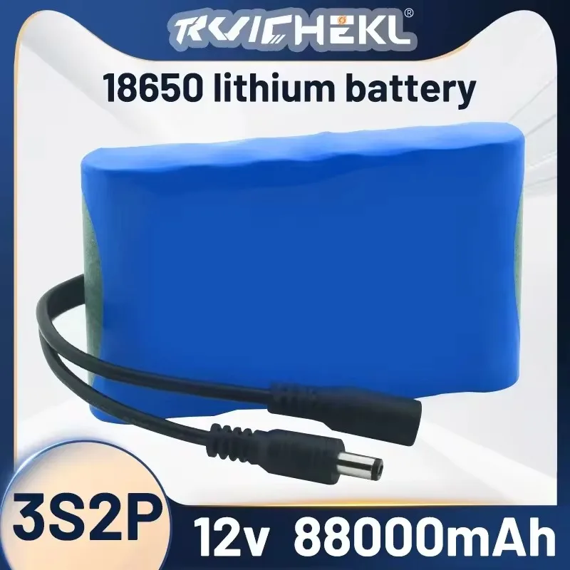 

Original 12V Battery 3S2P 12.6V 88Ah 50AH Rechargeable CCTV, Camera Monitor Replacement Battery + Charger