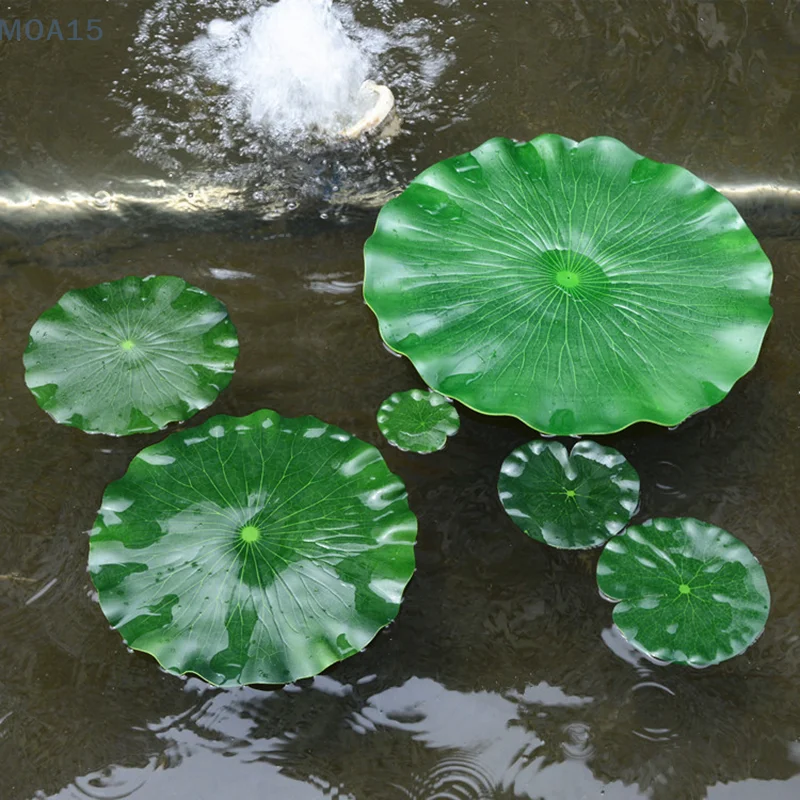 Artificial Floating Lotus Leaves Fake Foliage Plant 10/15/18/28/40cm EVA Green Round Lotus Leaf Garden Pond Pool Decor