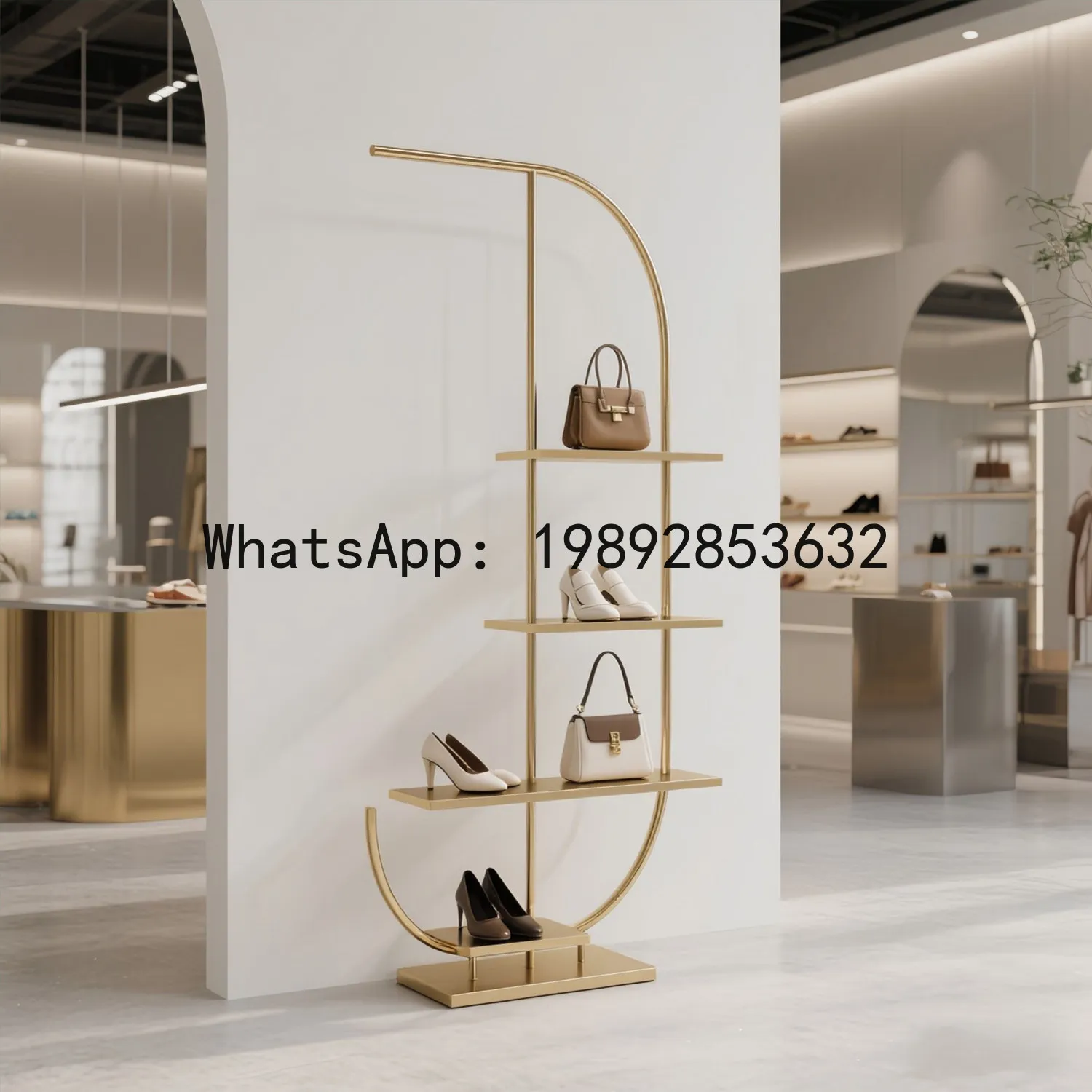 Stainless Steel Storage Rack Living Room Floor-standing Storage Rack Multi-layer Display Modern Creative Bookshelf