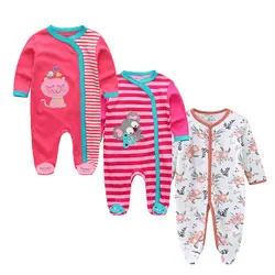 Peleles de algodón para bebé, mono Unisex de dibujos animados para recién nacido, conjuntos de ropa de otoño