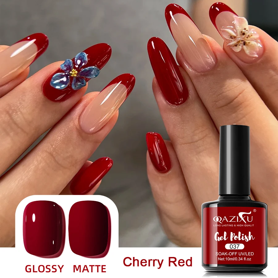 10 ml roter Gel-Nagellack, semi-permanent, Soak Off UV-LED-Nagelkunstlack für Salon und Zuhause, für Herbst-Winter-Maniküre