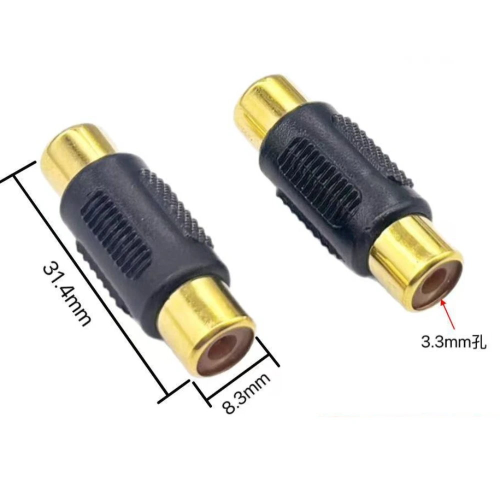 RCA Female to Female Jack Adapter 2/3 Way AV Connector Cable Extension for Video Audio CCTV Home Theater Stereo NTSC Compatible