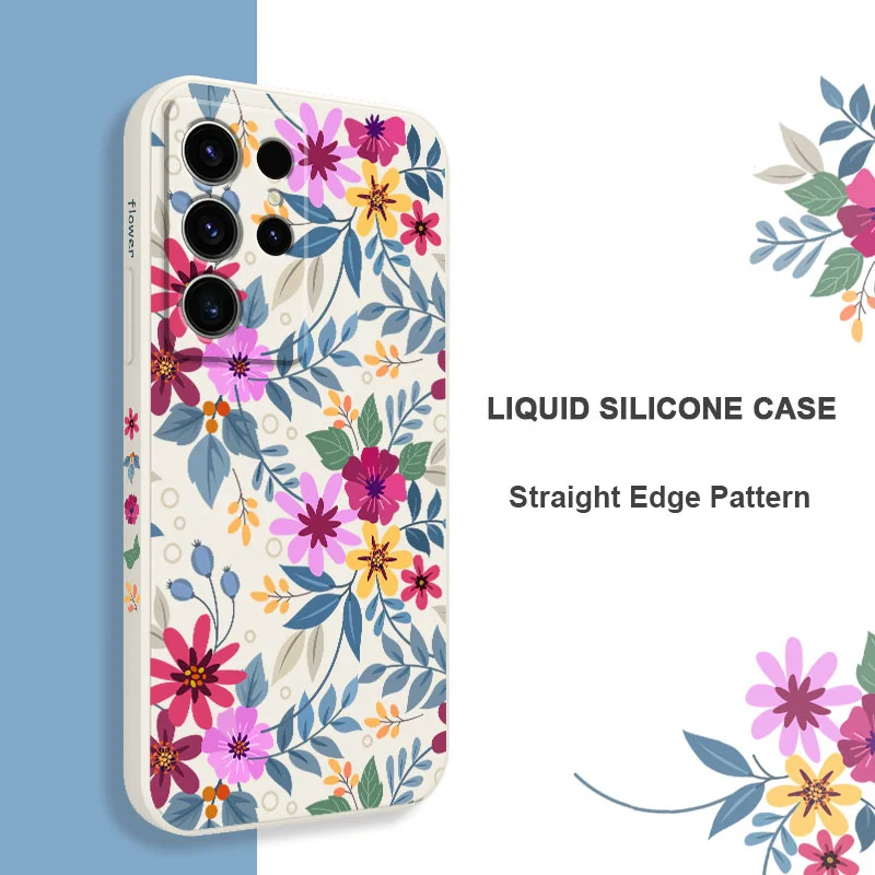 Beautiful Flowers Phone Case For Samsung Galaxy S24 S23 S22 S21 S20 S10 S10E S9 Ultra Plus FE Note 20 Ultra 10 9 Plus Cover