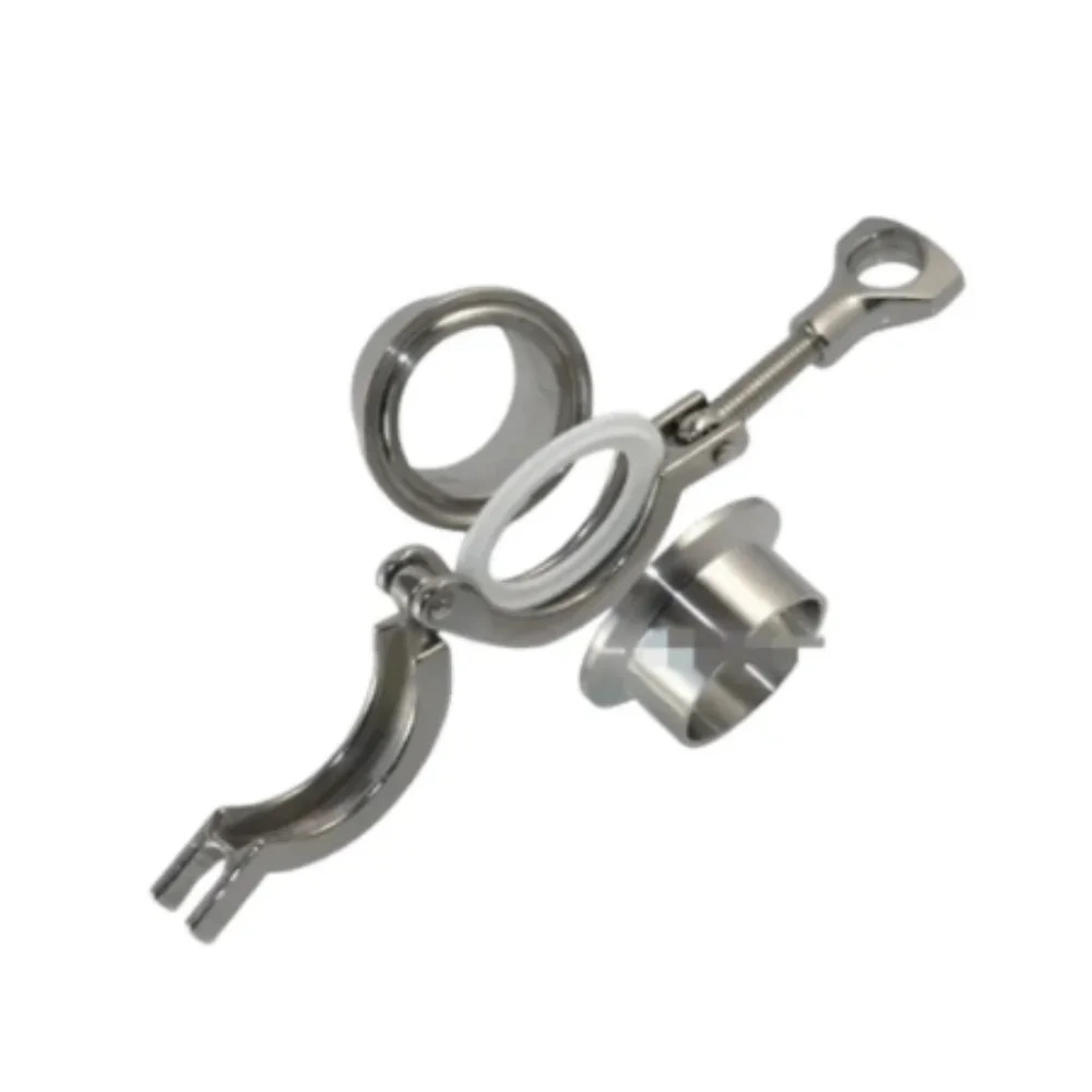 

A Set 38mm Pipe O/D Sanitary 1.5" Tri Clamp Weld Ferrule + Tri Clamp + Silicon Gasket 304 Stainless Steel For Homebrew