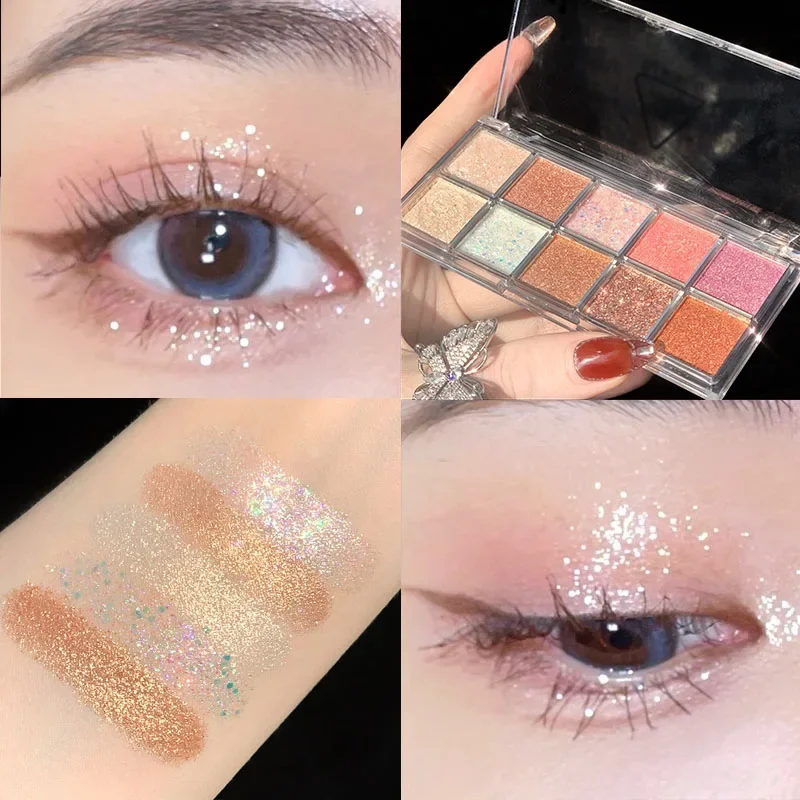 Glitter Pearlescent Eyeshadow Palette Matte Nude Earth Color Eye Shadow Shiny Long Lasting Natural Eyeshadow Eye Makeup Cosmetic