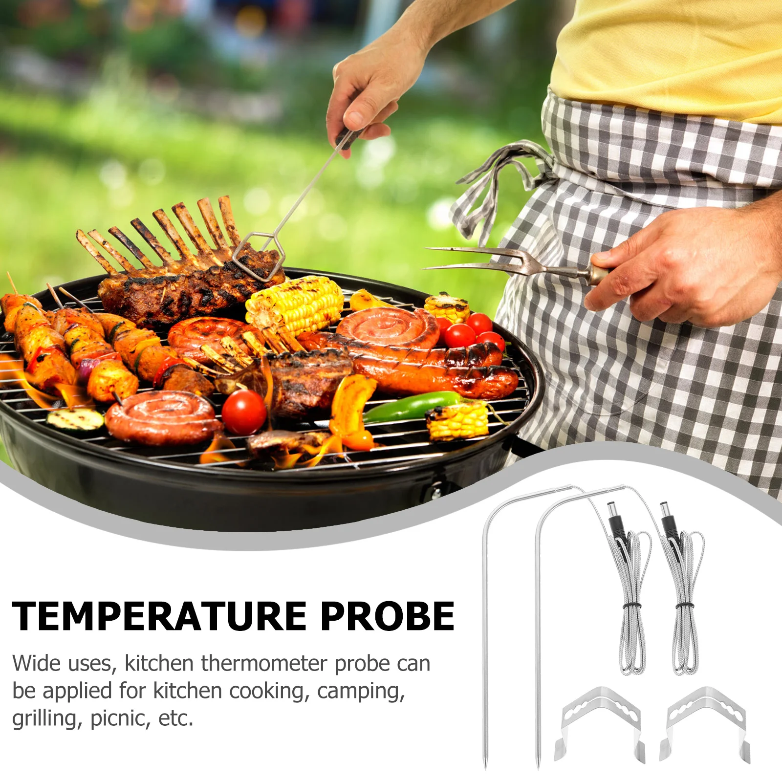 

1Set Meat Temperature Probe High Quality Ambient Probe Replacement for Grill Cooking Bbq Food Thermometer Accurate Temperature