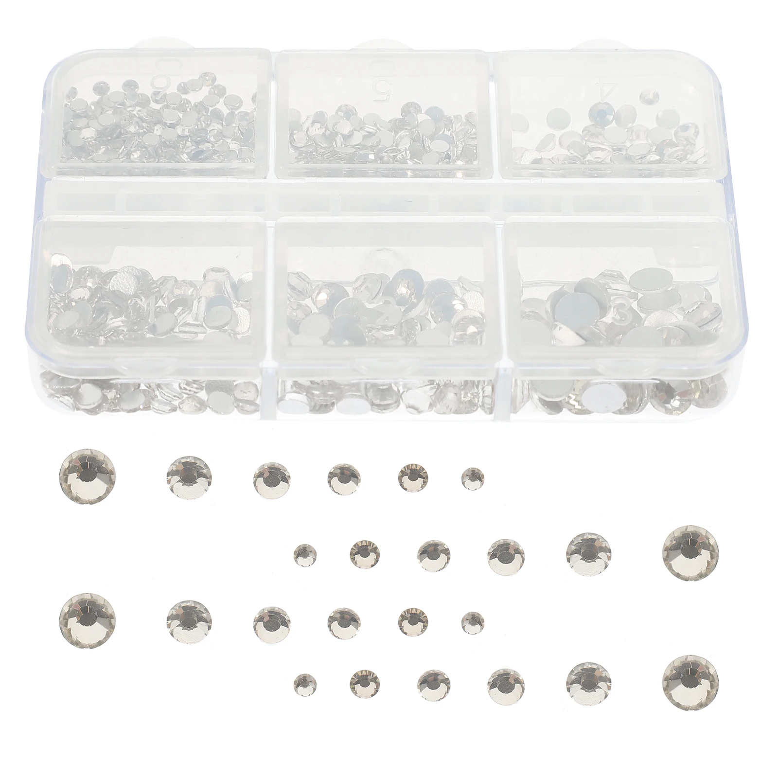 1 scatola di adesivi per unghie con strass, ciondoli con retro piatto per decorazioni per nail art, manicure, accessori fai da te, ornamenti artigianali