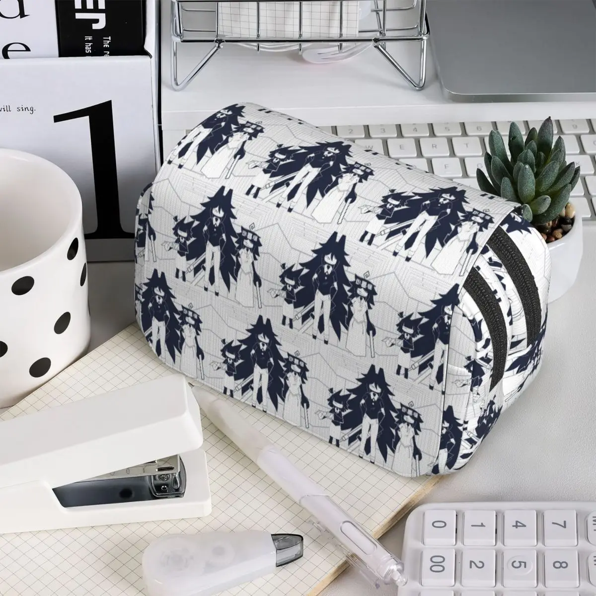 FPE Miss Circle Doodle Cartoon Game Pencil Case for Kids School Pen Box Pencil Bag Stationery Supplies Pen Holder Bag