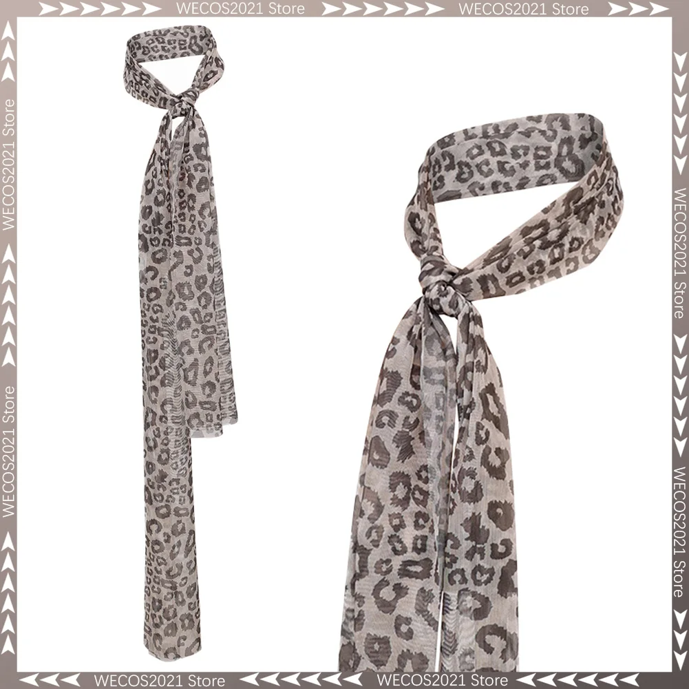 

70s Band Agnetha Leopard Print Scarf Cosplay Fantasy Retro Hair Band ABBA Costume Disguise Accessories Women Fantasia Props